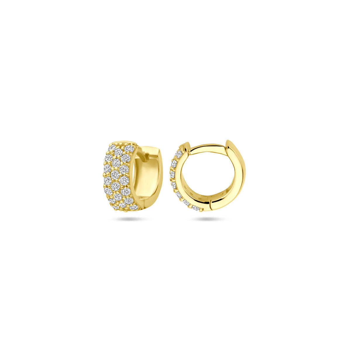 Klapożki diament 0.40ct (2x 0.20ct) h si 10 mm 14K żółte złoto