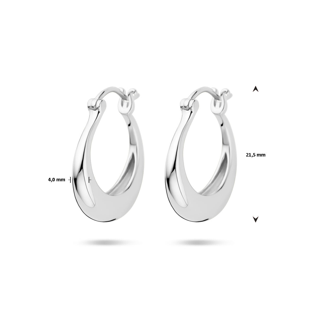 kolczyki koła rurkowe 21,5 mm srebro rodowane