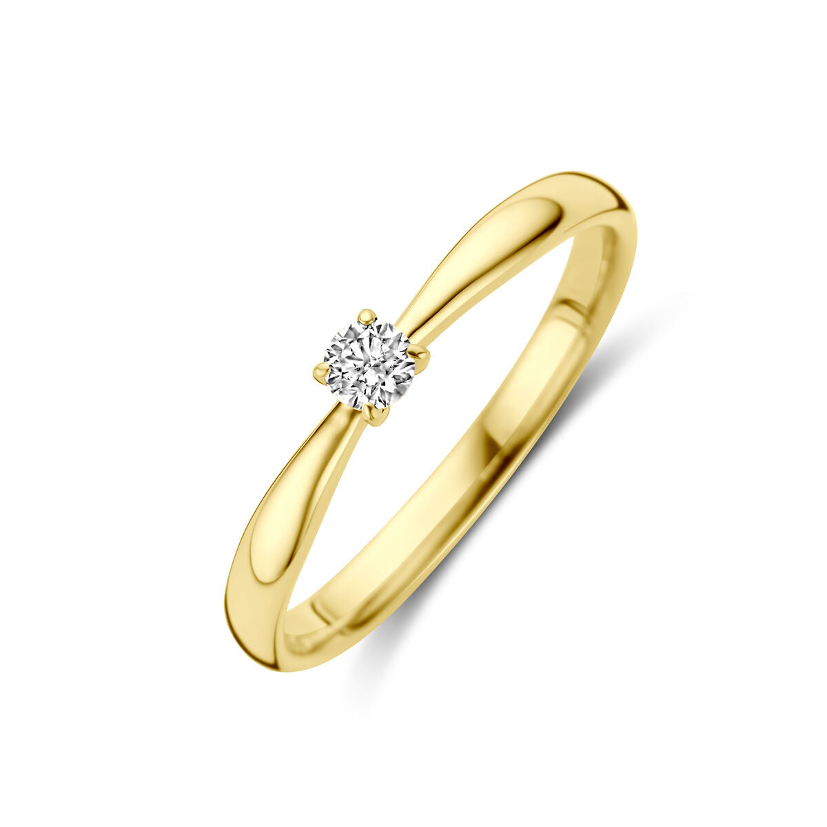 pierścionek zaręczynowy diament 0.10ct h si 14K żółte złoto