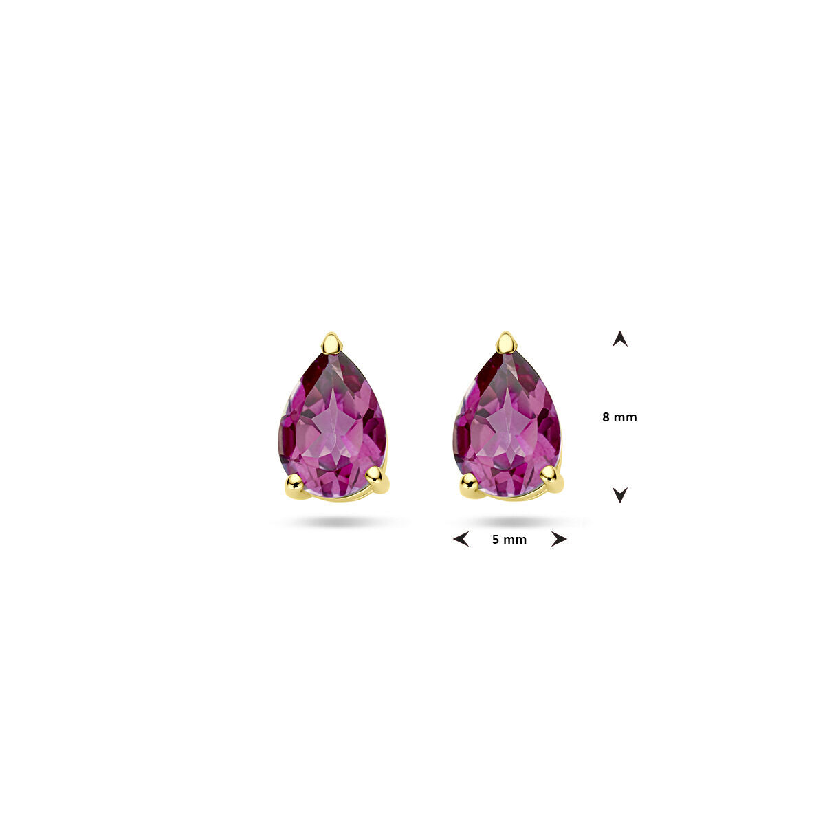 kolczyki wkrętki różowy topaz 14K żółte złoto