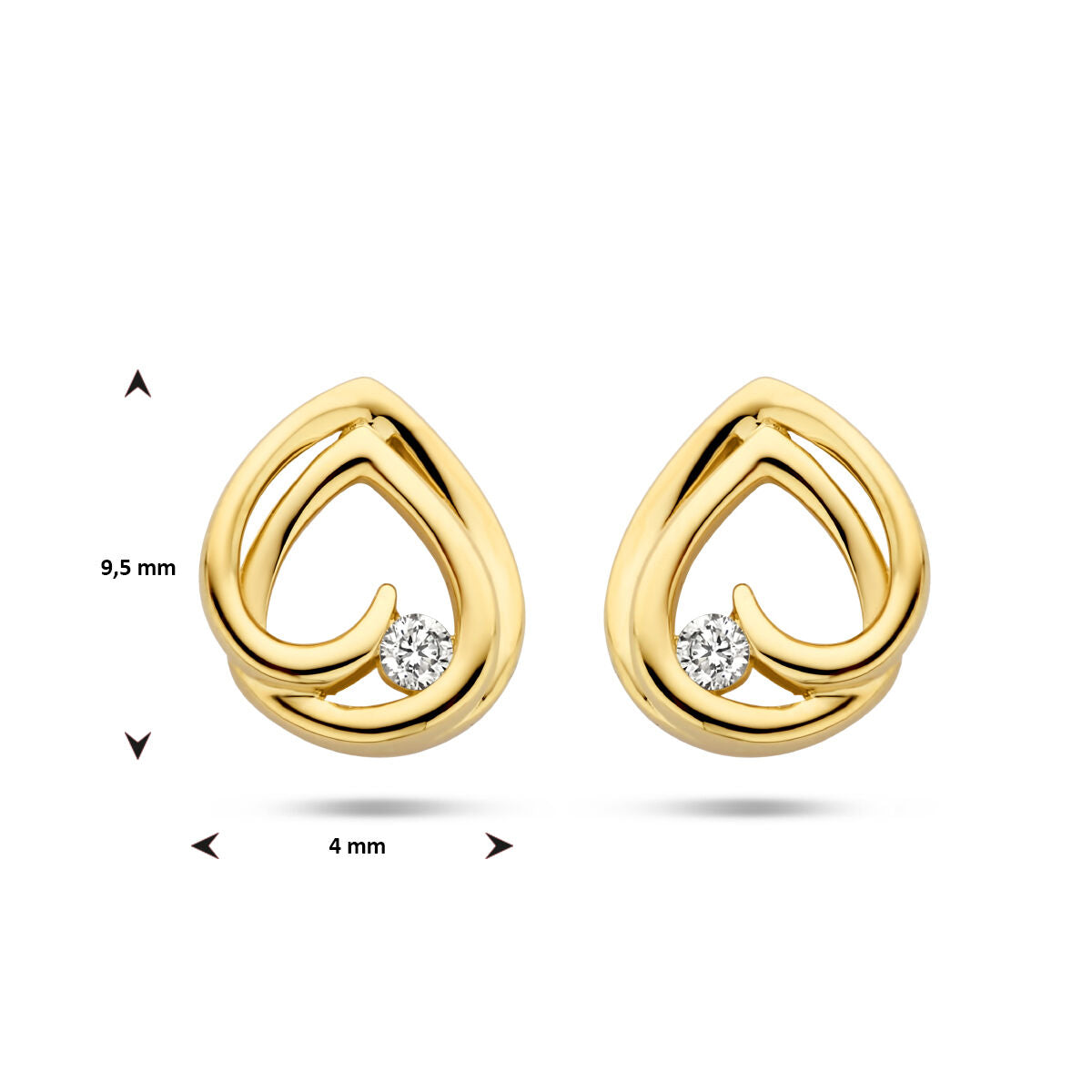 kolczyki wkrętki diament 0.05ct (2x0.025ct) h si 14K żółte złoto
