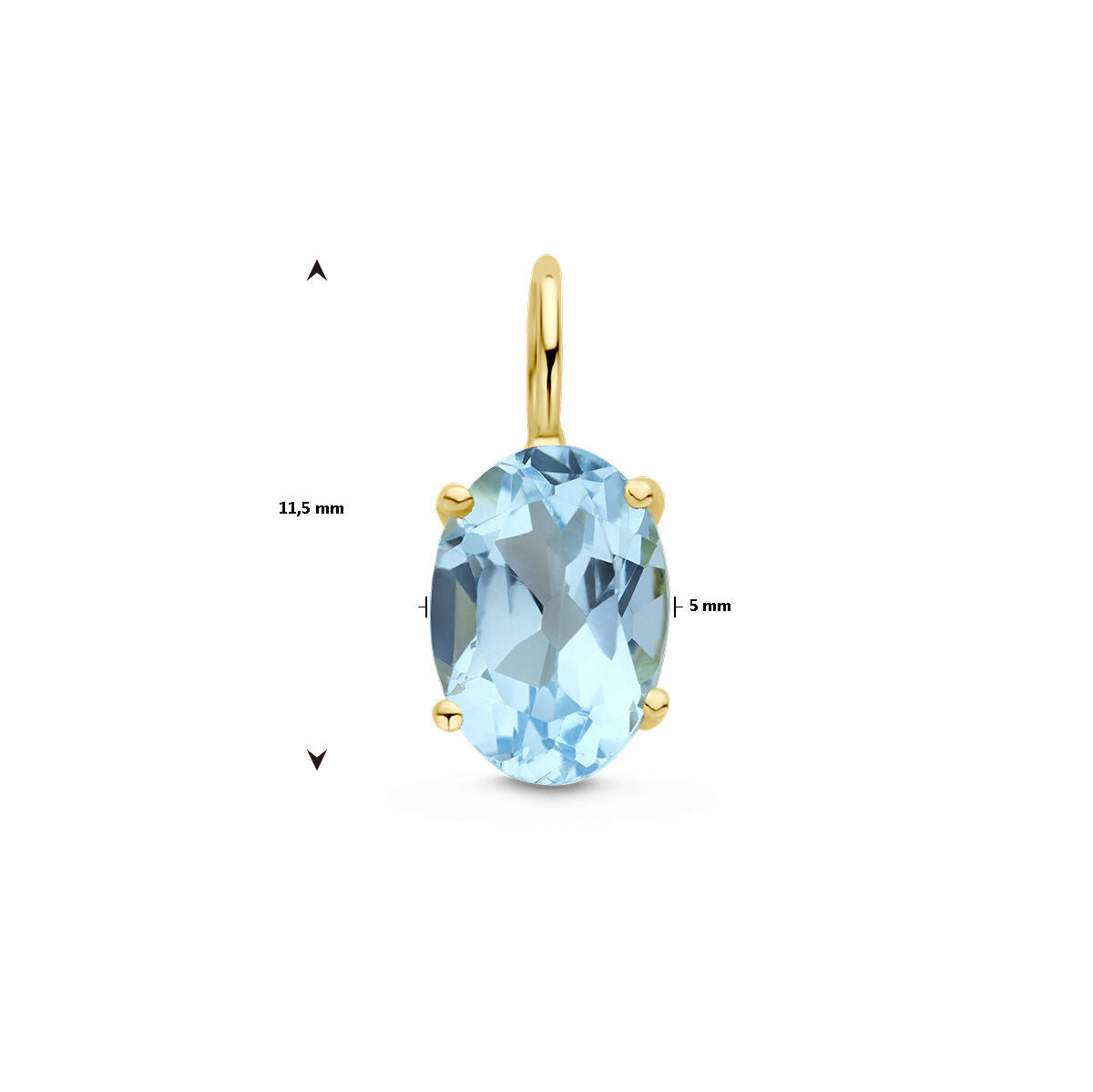 wisiorek niebieski topaz 14K żółte złoto