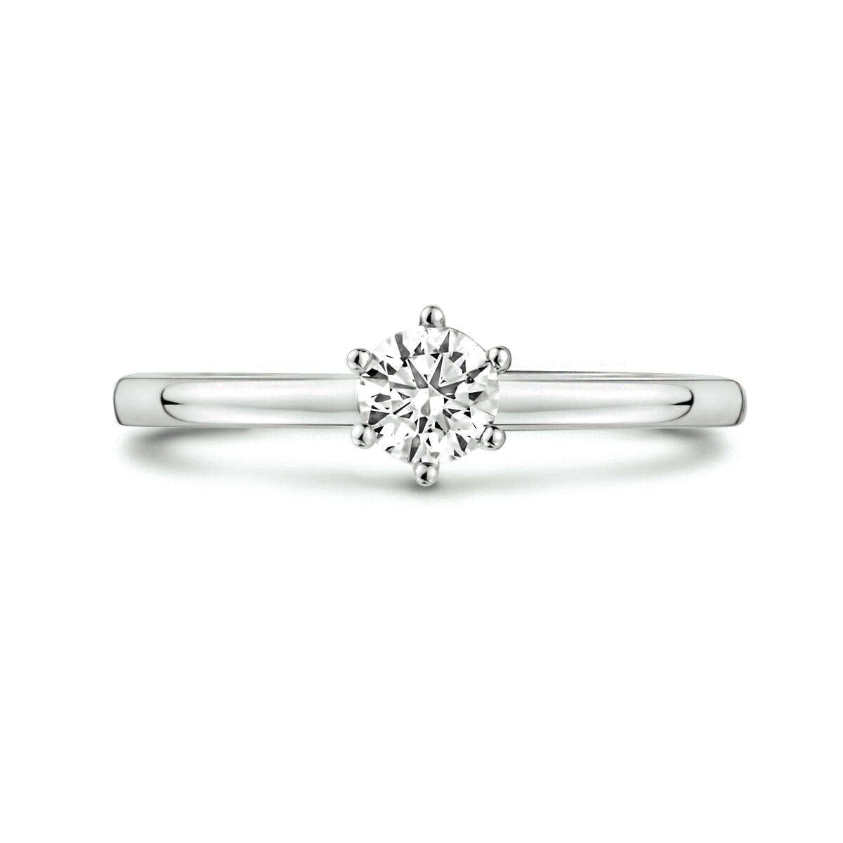 pierścionek diament 0.25ct h si 14K białe złoto