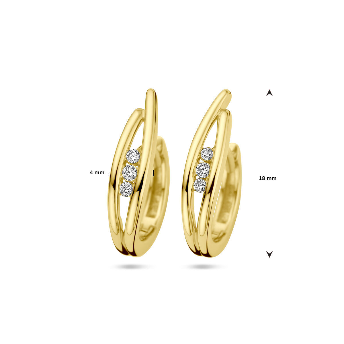 klapo kolczyki diament 0.10ct (2x 0.05ct) h si 14K żółte złoto