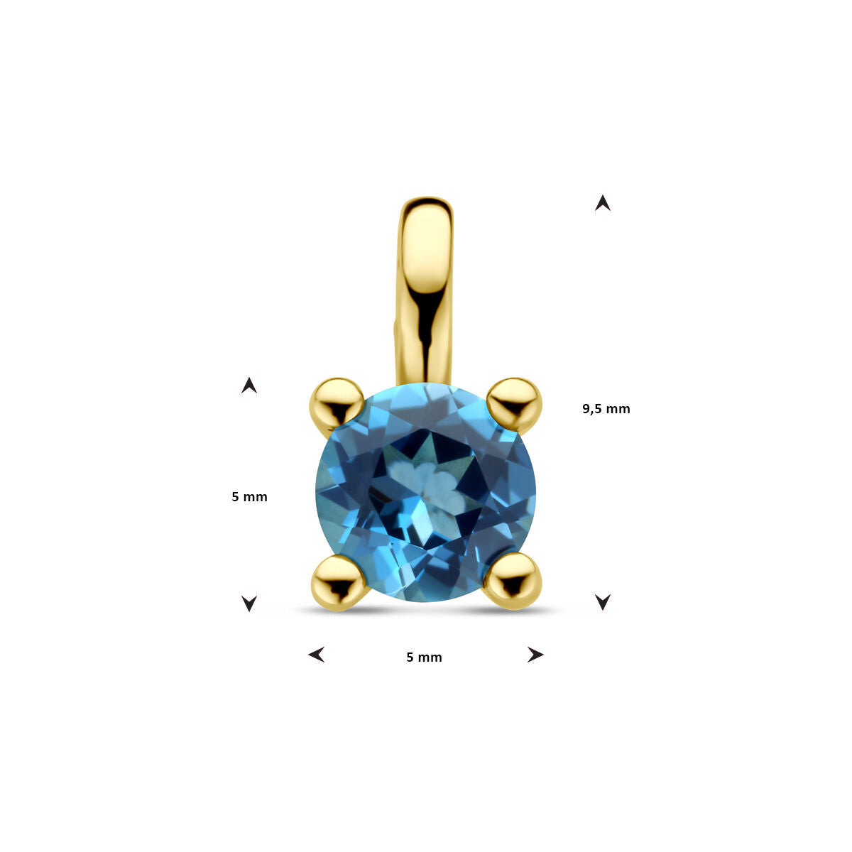 wisiorek london blue topaz 14K żółte złoto