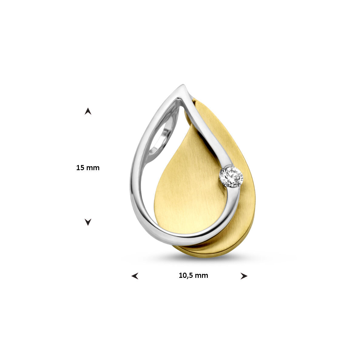 wisiorek diament 0.03ct h si 14K bicolor złoto żółte/białe