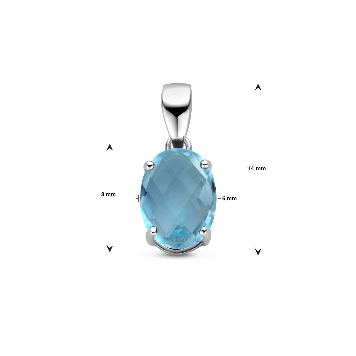 wisiorek niebieski topaz srebro rodowane