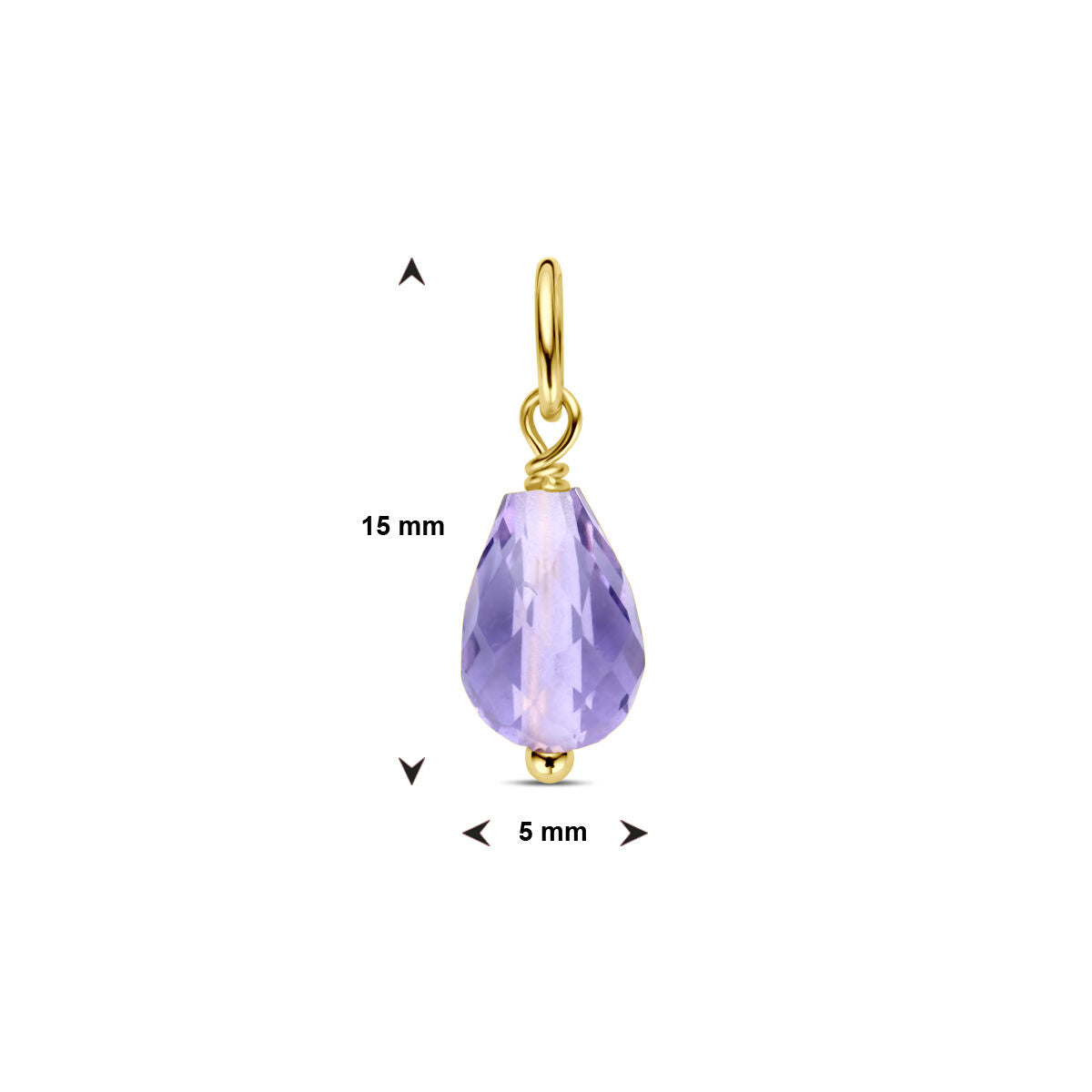 wisiorek ametyst 14K żółte złoto