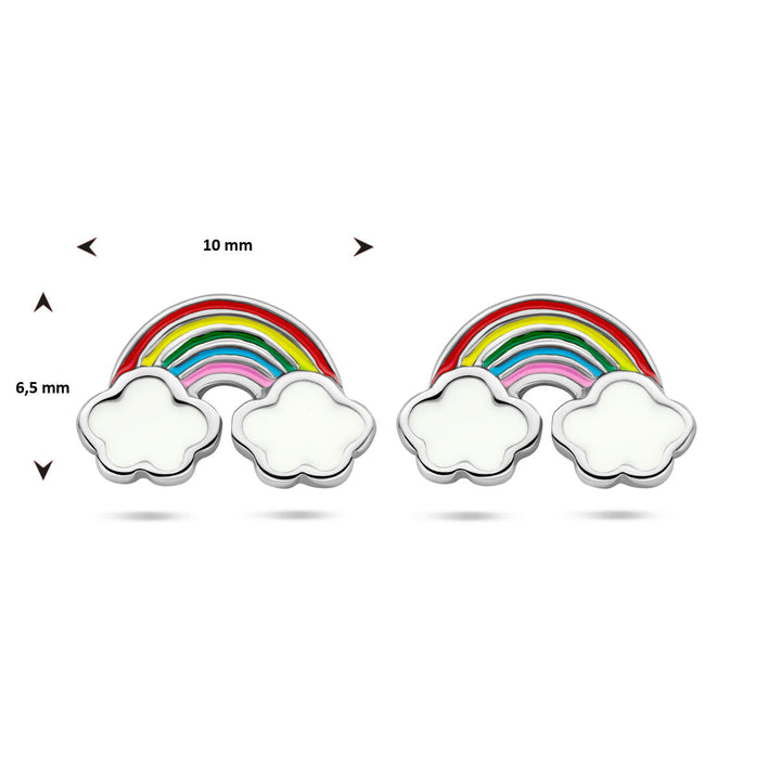 oorknoppen regenboog zilver gerhodineerd