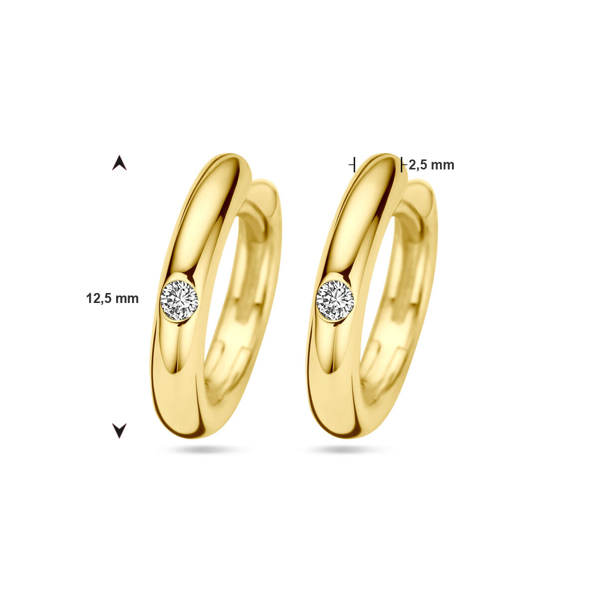 klapo kolczyki diament 0.04ct (2x 0.02ct) h si 14K żółte złoto