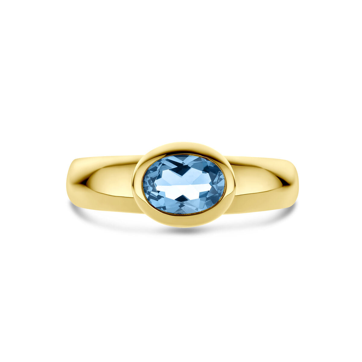 pierścionek london blue topaz 14K żółte złoto