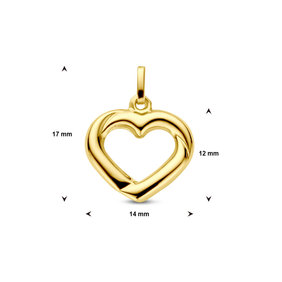 wisiorek serce 14K żółte złoto
