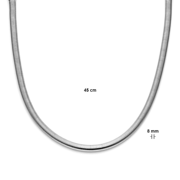 collier 8,0 mm 45 cm met groot springslot zilver gerhodineerd