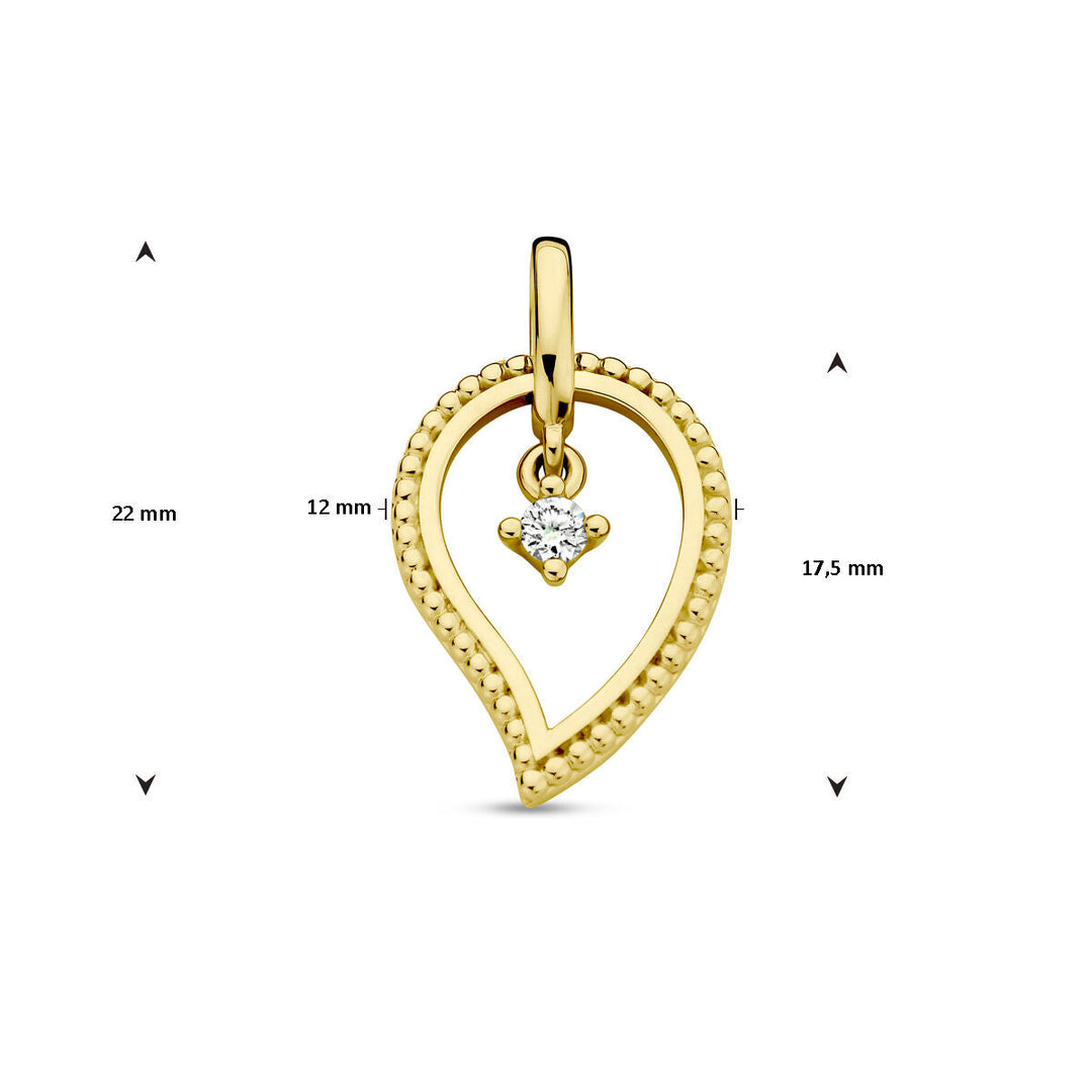 hanger diamant 0.06ct h si 14K geelgoud