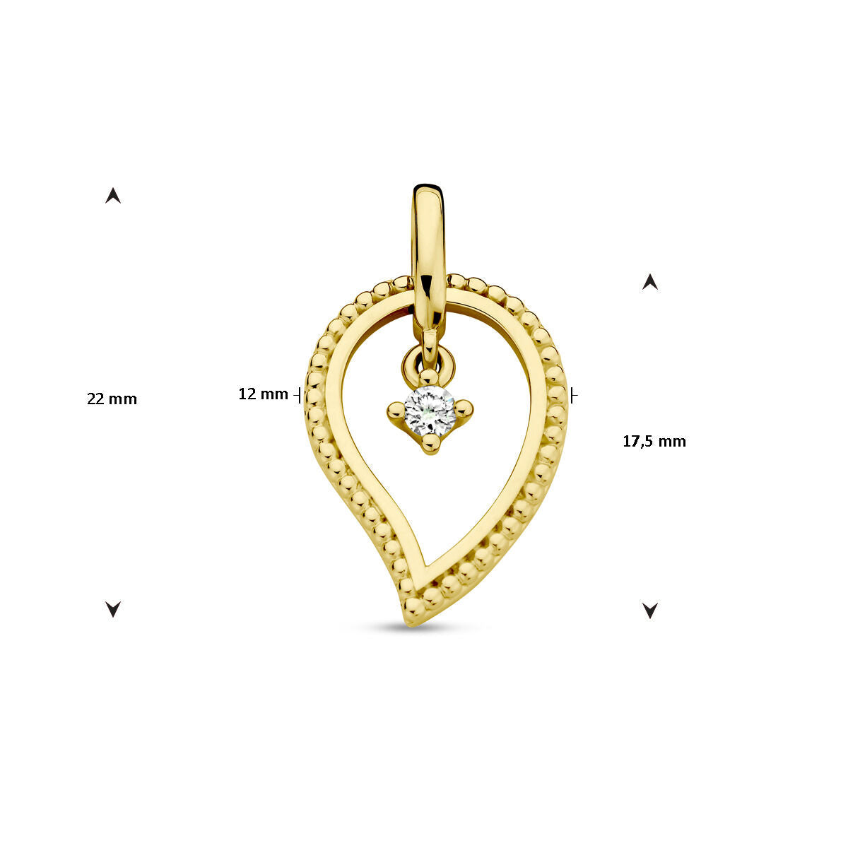 wisiorek diament 0.06ct h si 14K żółte złoto