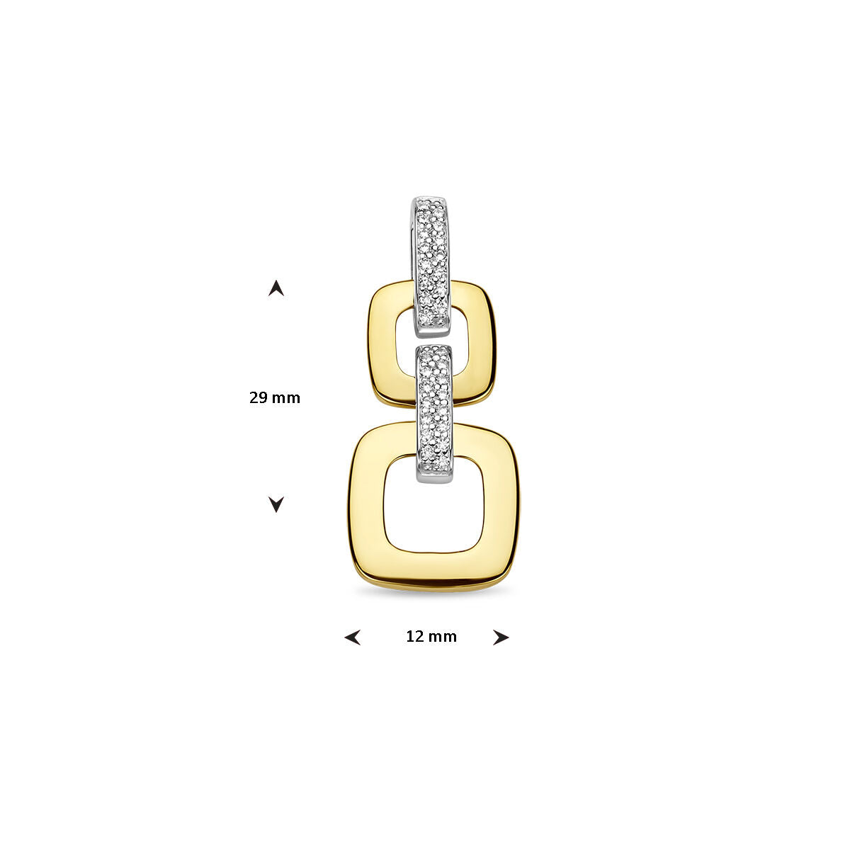 wisiorek ogniwo diament 0.13ct h si 14K bicolor złoto żółte/białe