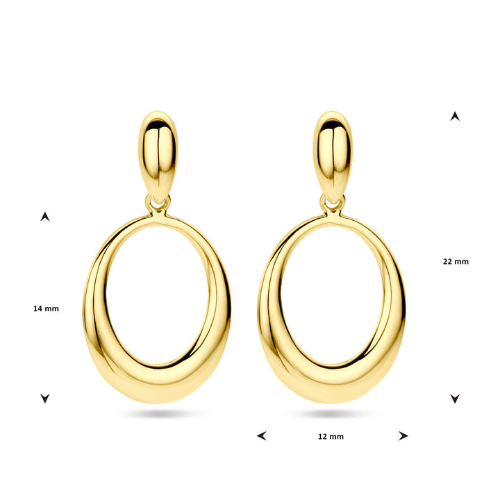 Point Zero oorhangers 14K geelgoud