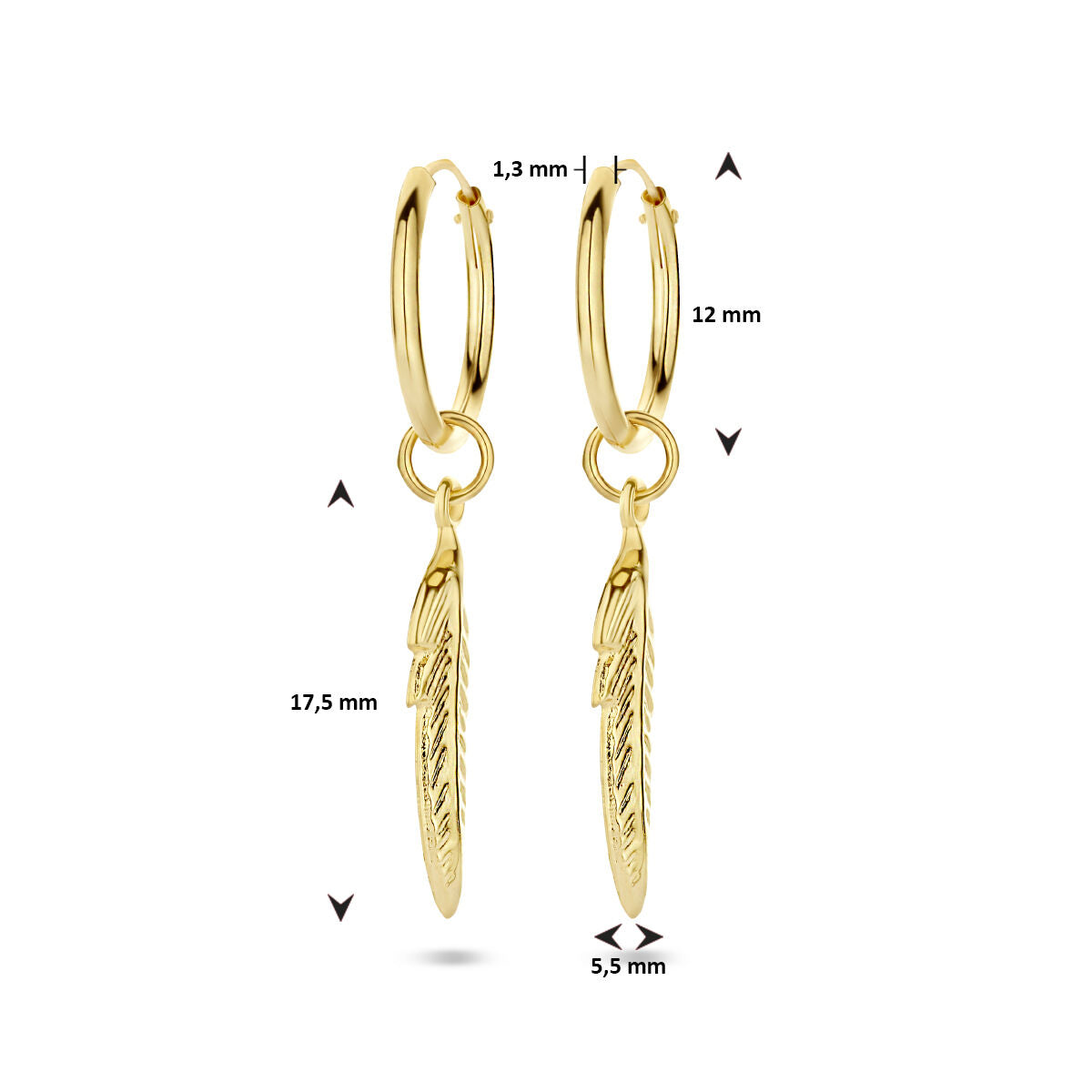 kolczyki koła 14K żółte złoto