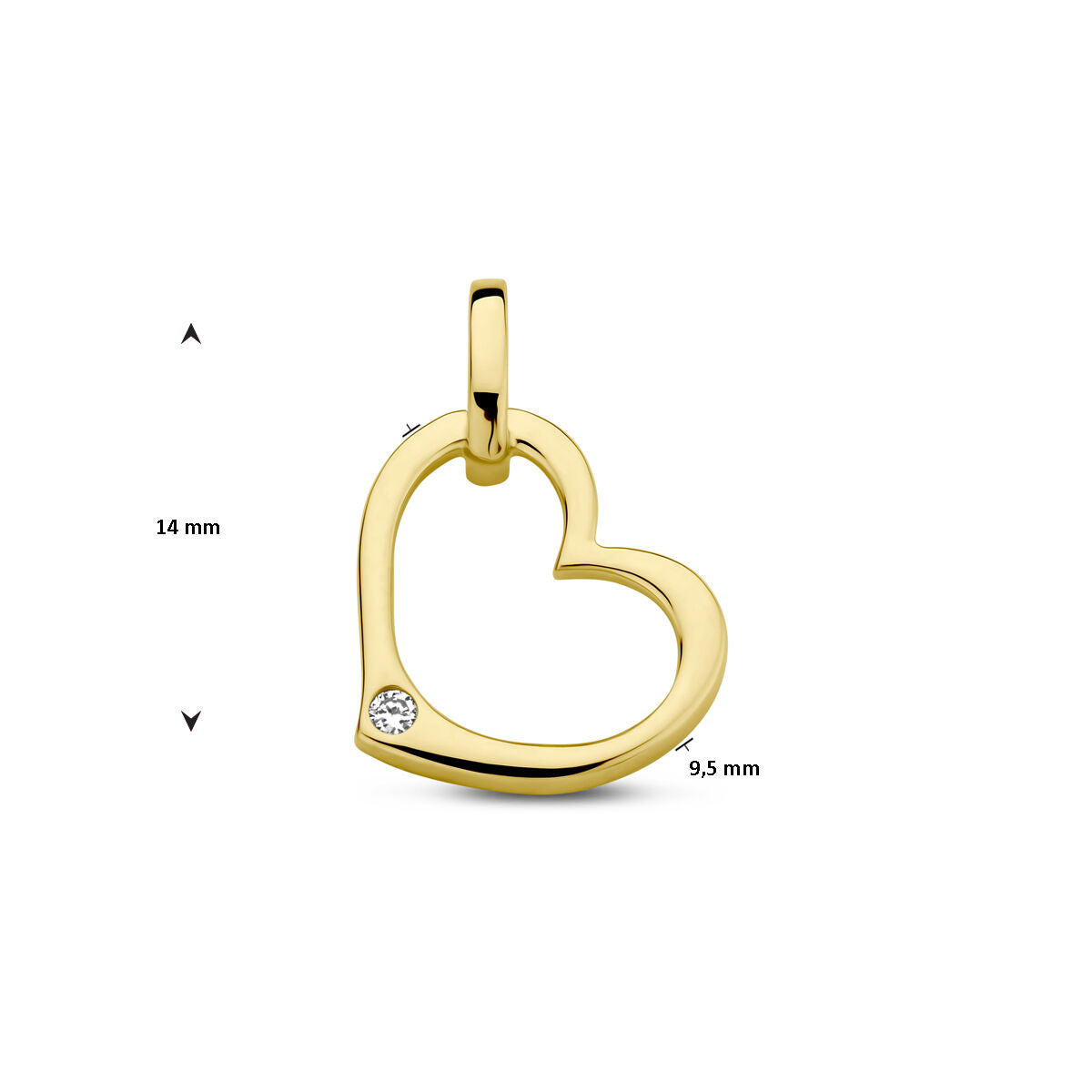 wisiorek serce i diament 0.01ct h p1 14K żółte złoto