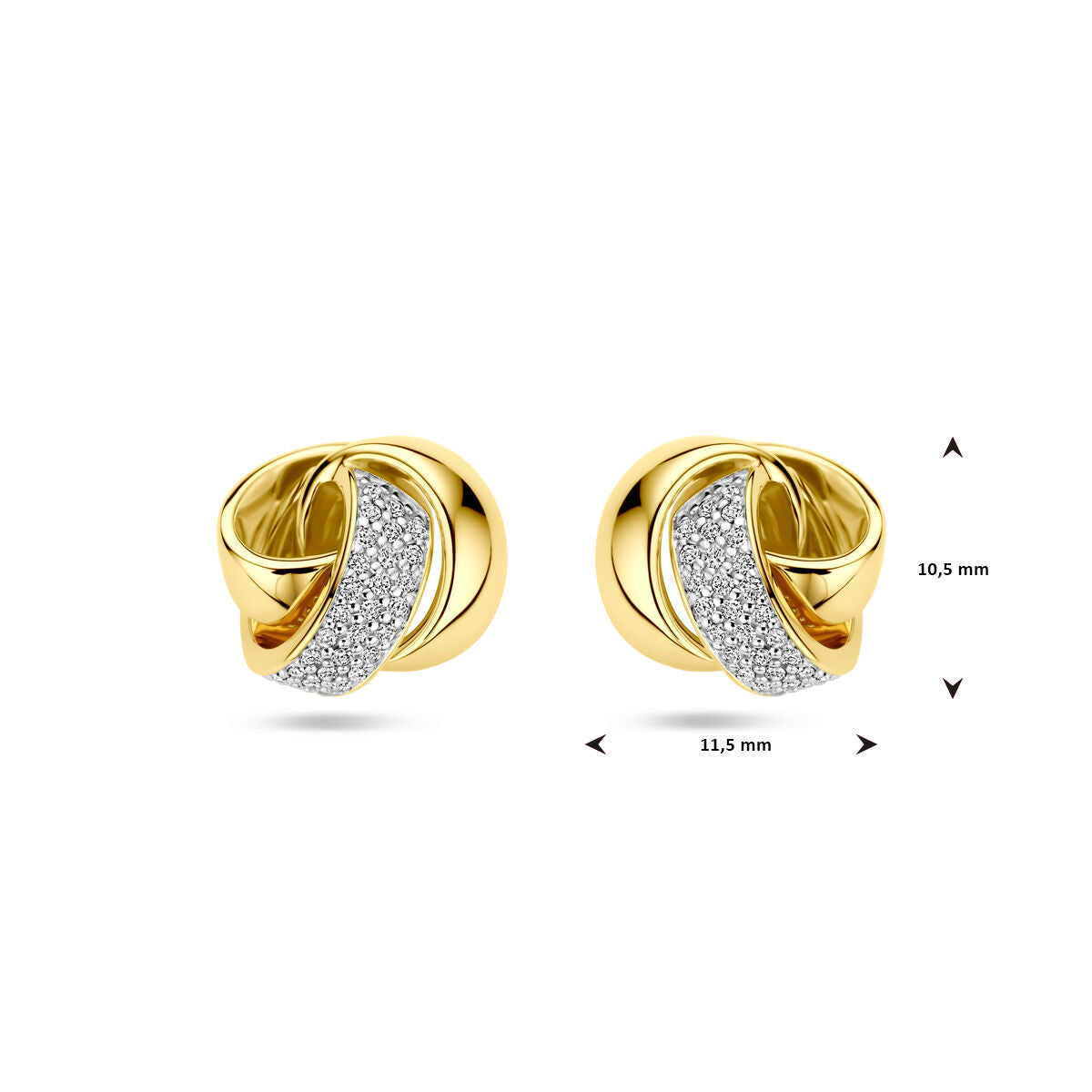 kolczyki wkrętki diament 0.19ct (2x 0.095ct) h si 14K żółte złoto