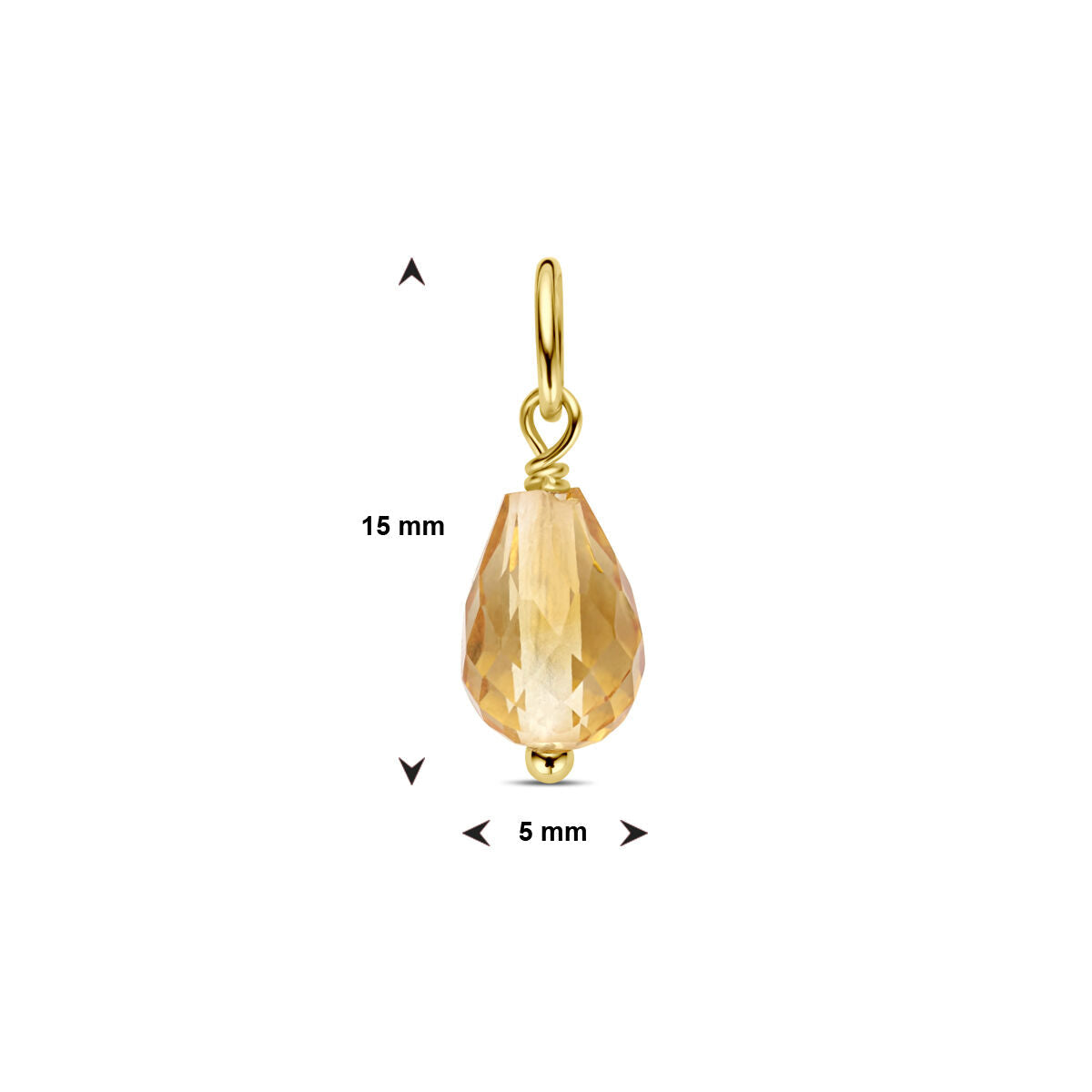 wisiorek cytryn 14K żółte złoto