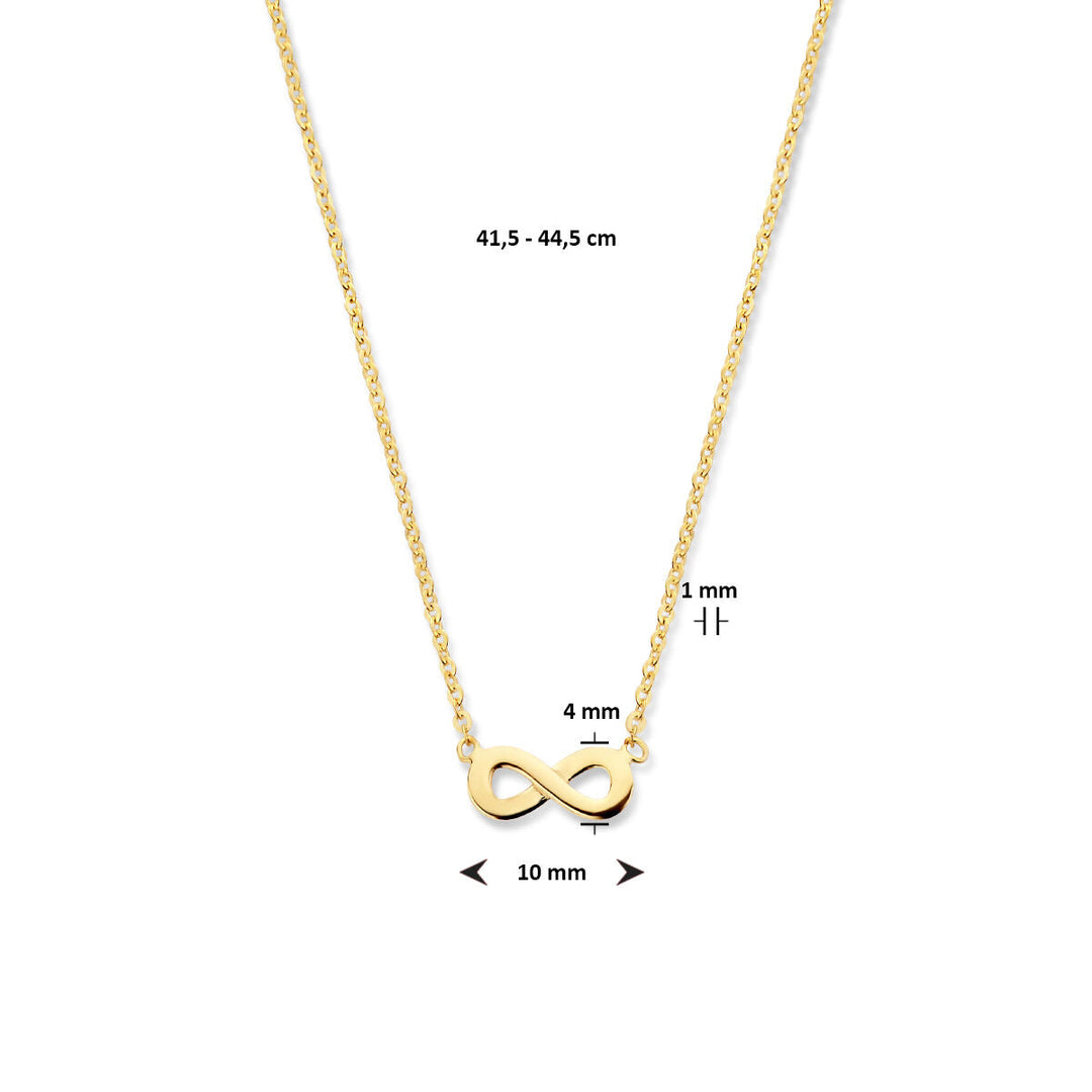 collier infinity 41,5 - 44,5 cm 14K geelgoud