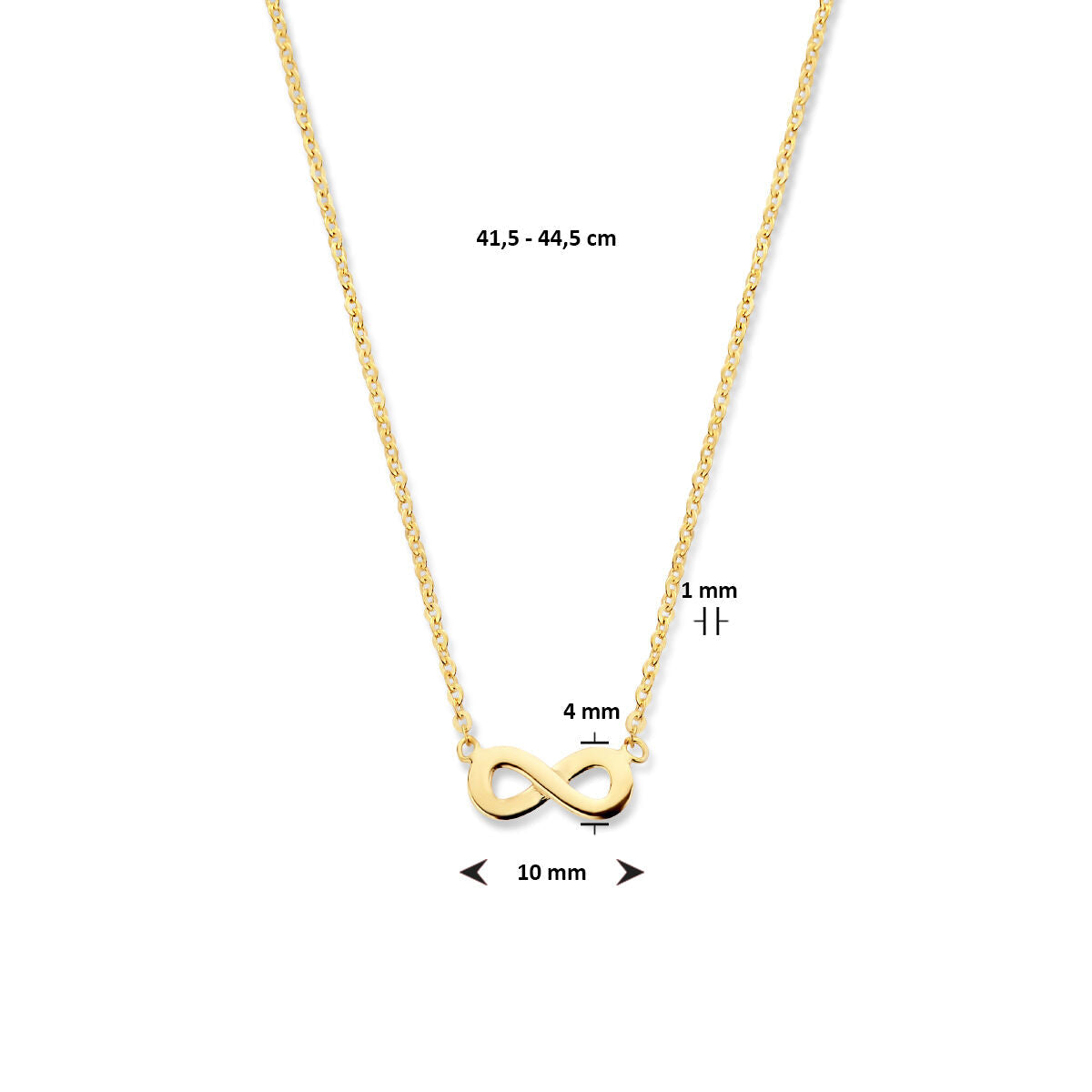 naszyjnik infinity 41,5 - 44,5 cm 14K żółte złoto