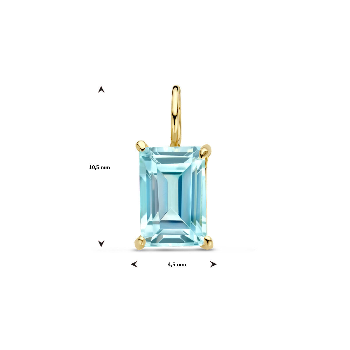 wisiorek niebieski topaz 14K żółte złoto