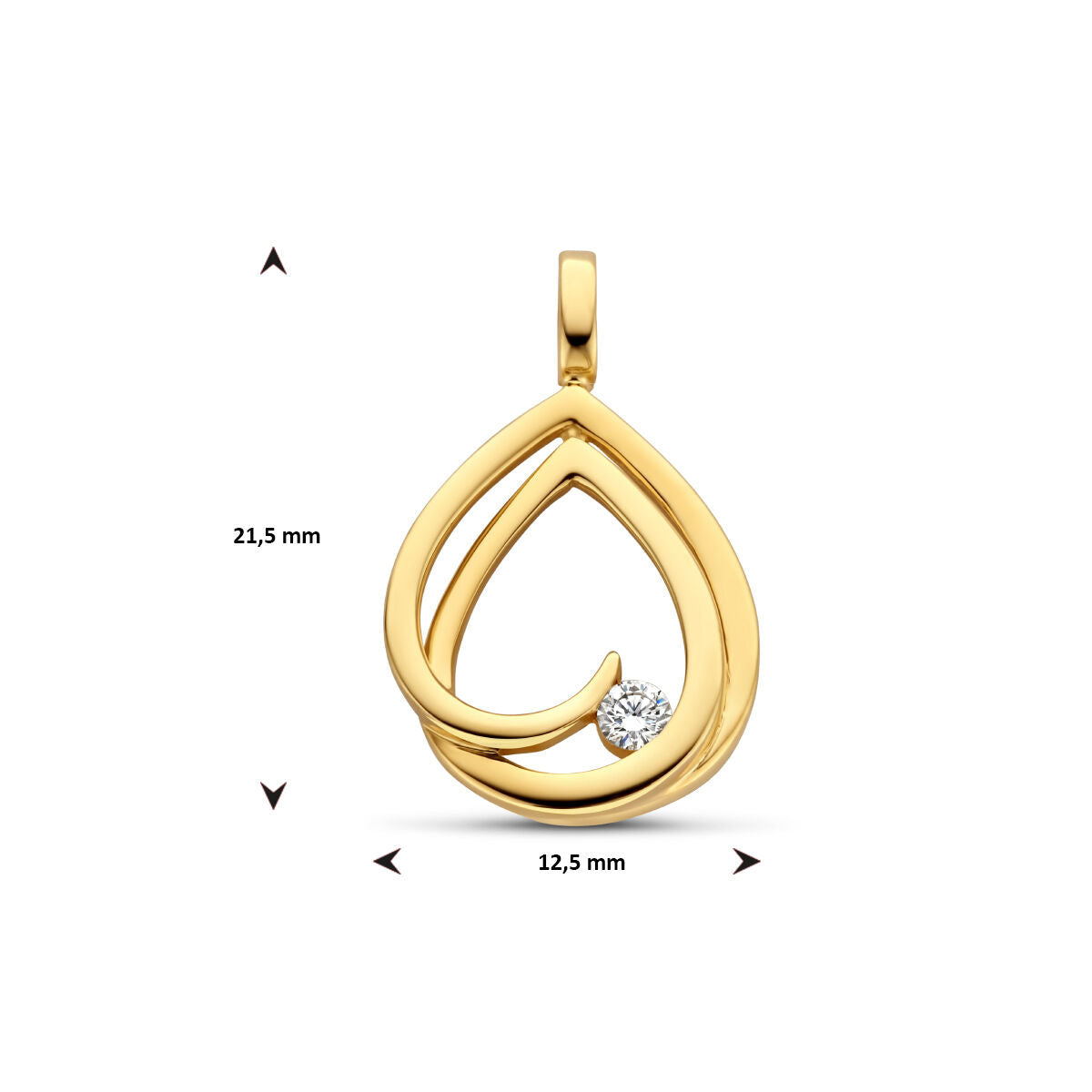 wisiorek diament 0.06ct h si 14K żółte złoto