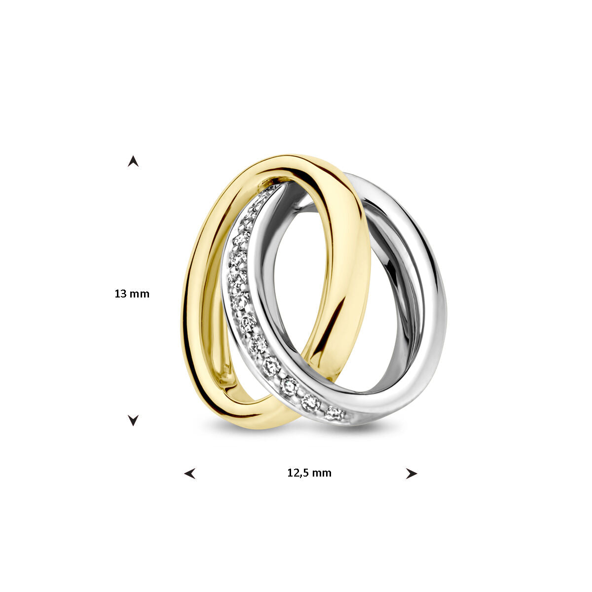 wisiorek diament 0.05ct h si 14K bicolor złoto żółte/białe