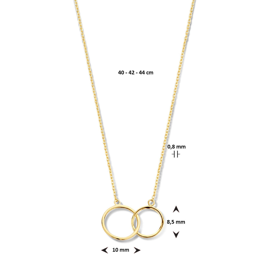 Gouden dames ketting rondjes 14K