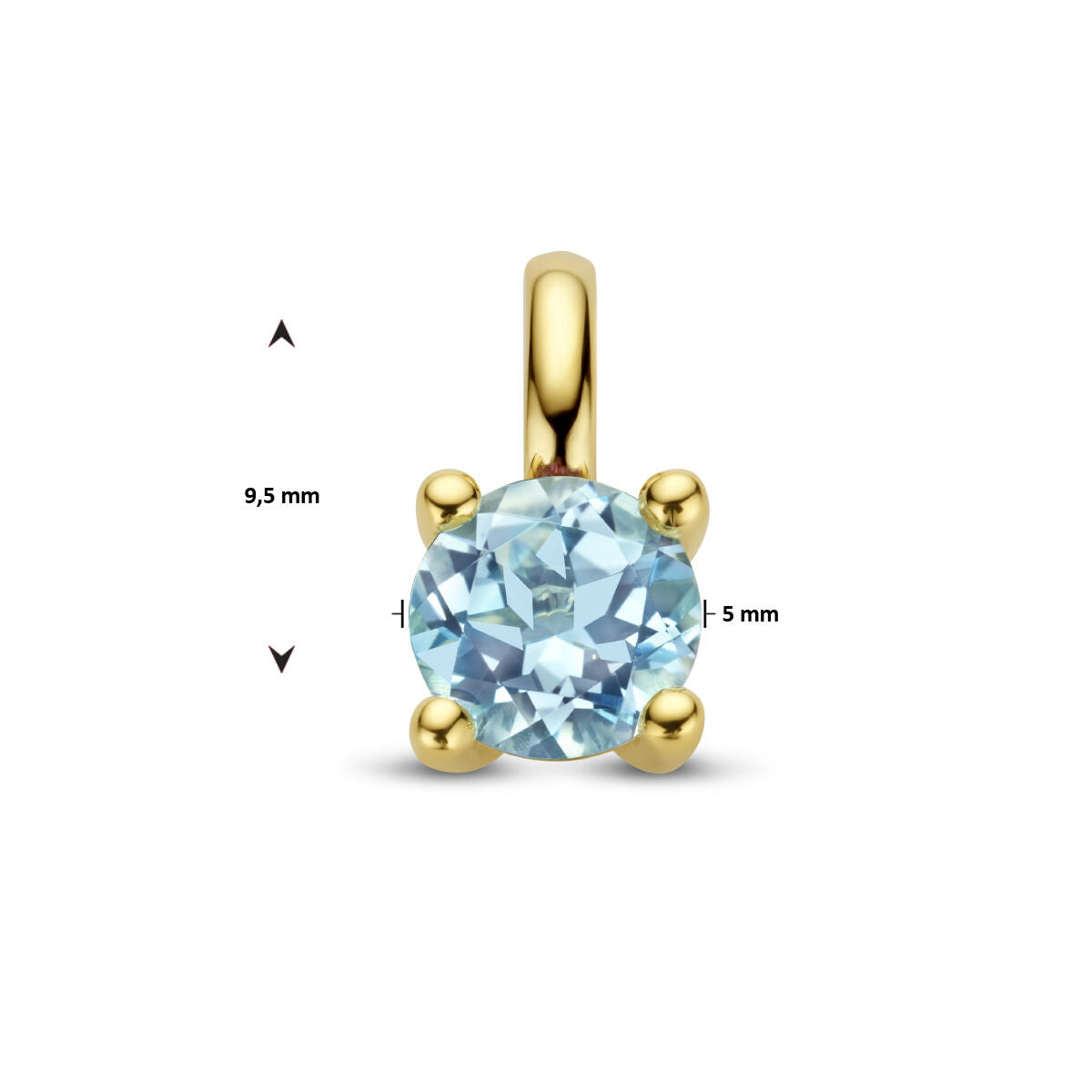 wisiorek niebieski topaz 14K żółte złoto