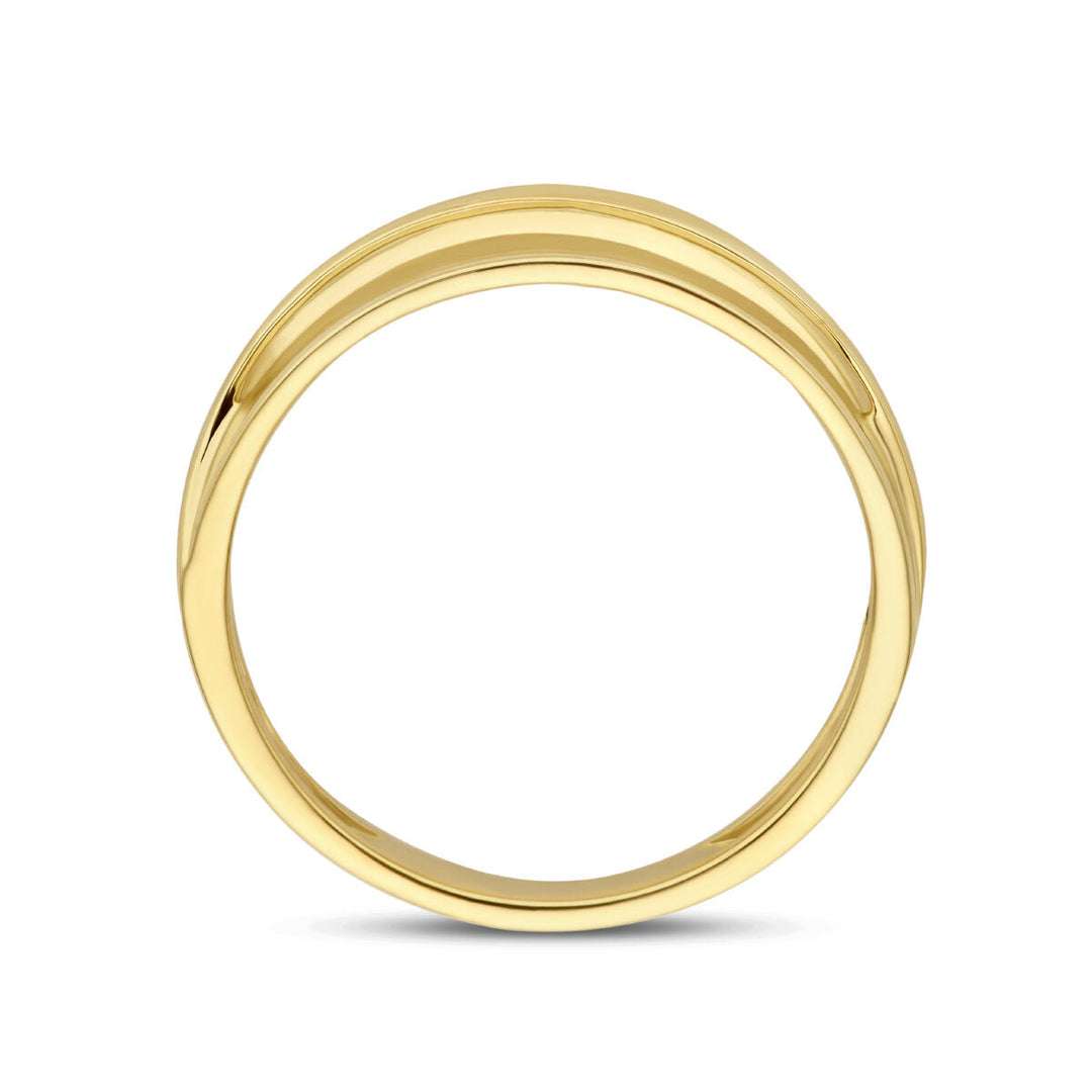 ring poli/mat 14K geelgoud