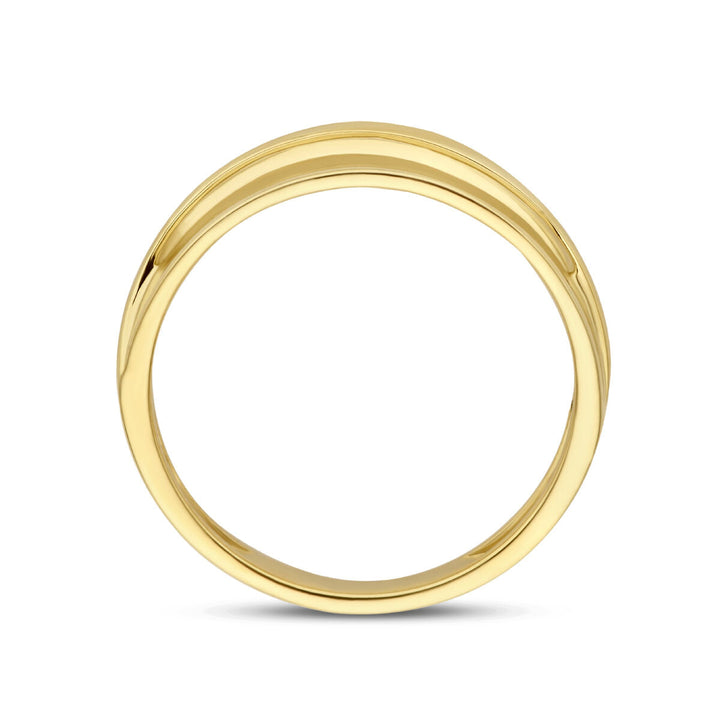 ring poli/mat 14K geelgoud