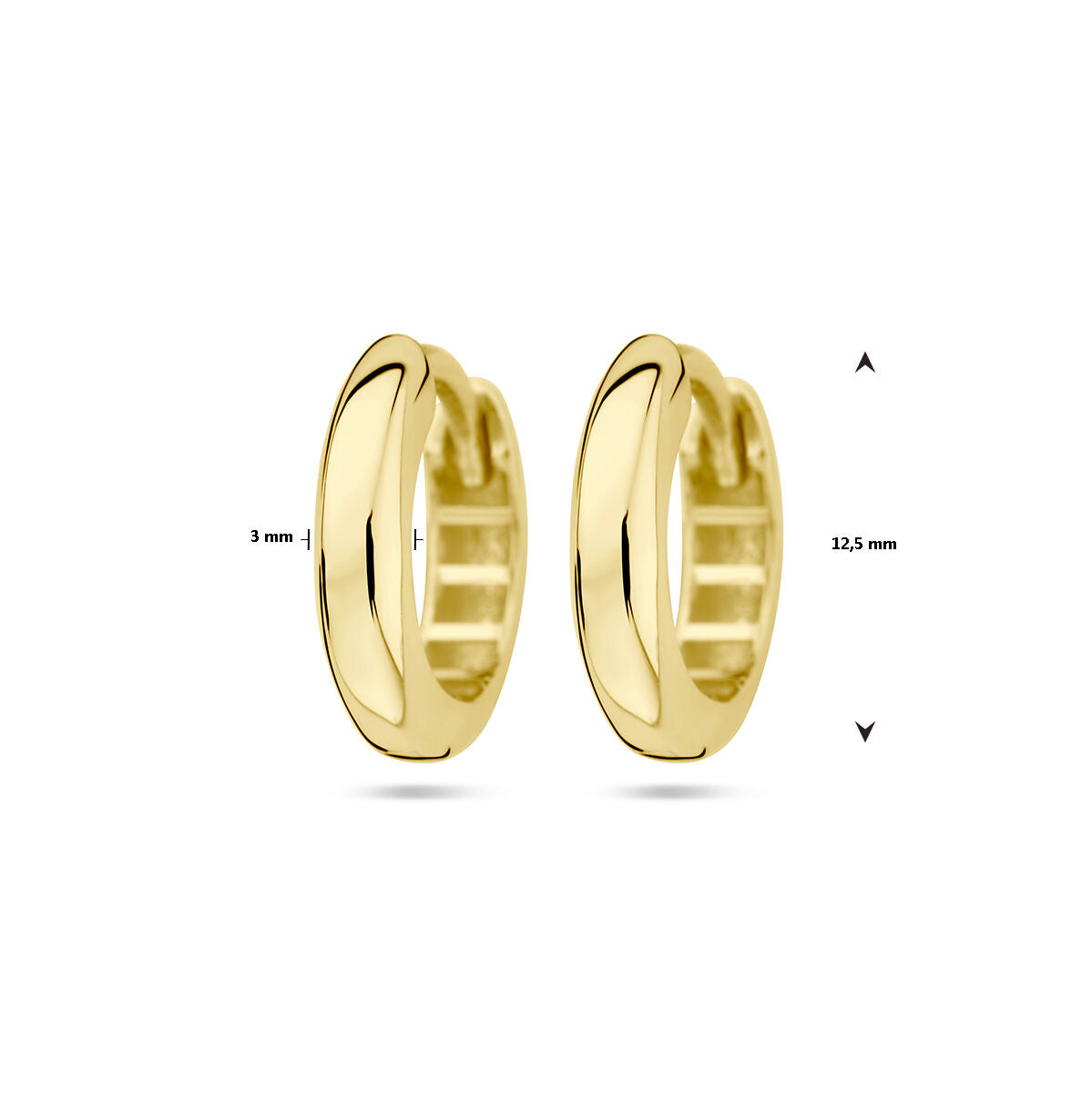 klipsy 3,0 mm półokrągła rura 14K żółte złoto
