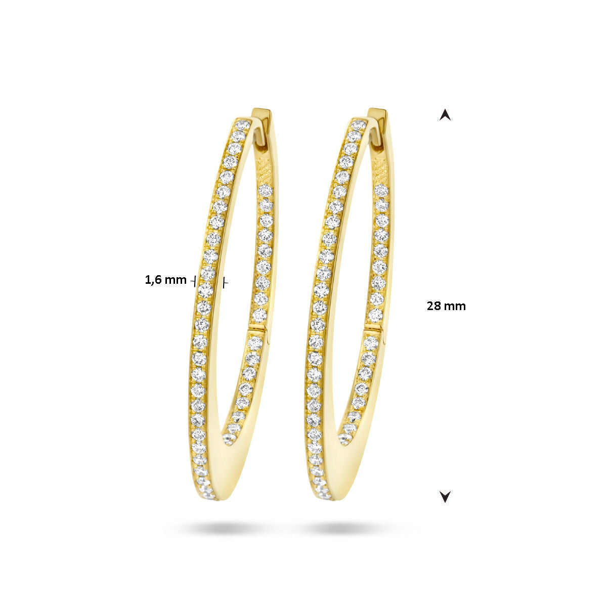 klapożki diament 0.42ct (2x 0.21ct) h si 14K żółte złoto