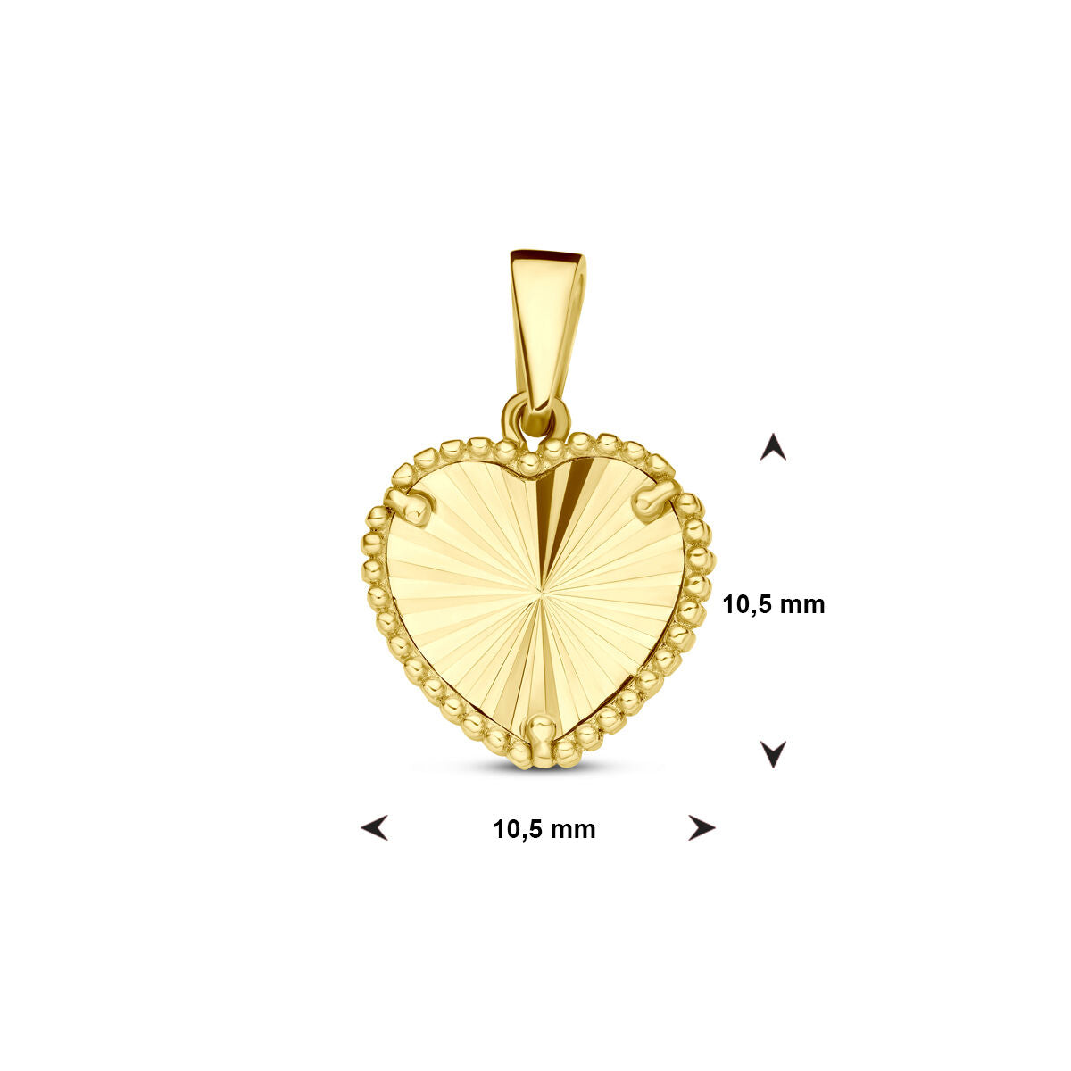 wisiorek serce z diamentami 14K żółte złoto