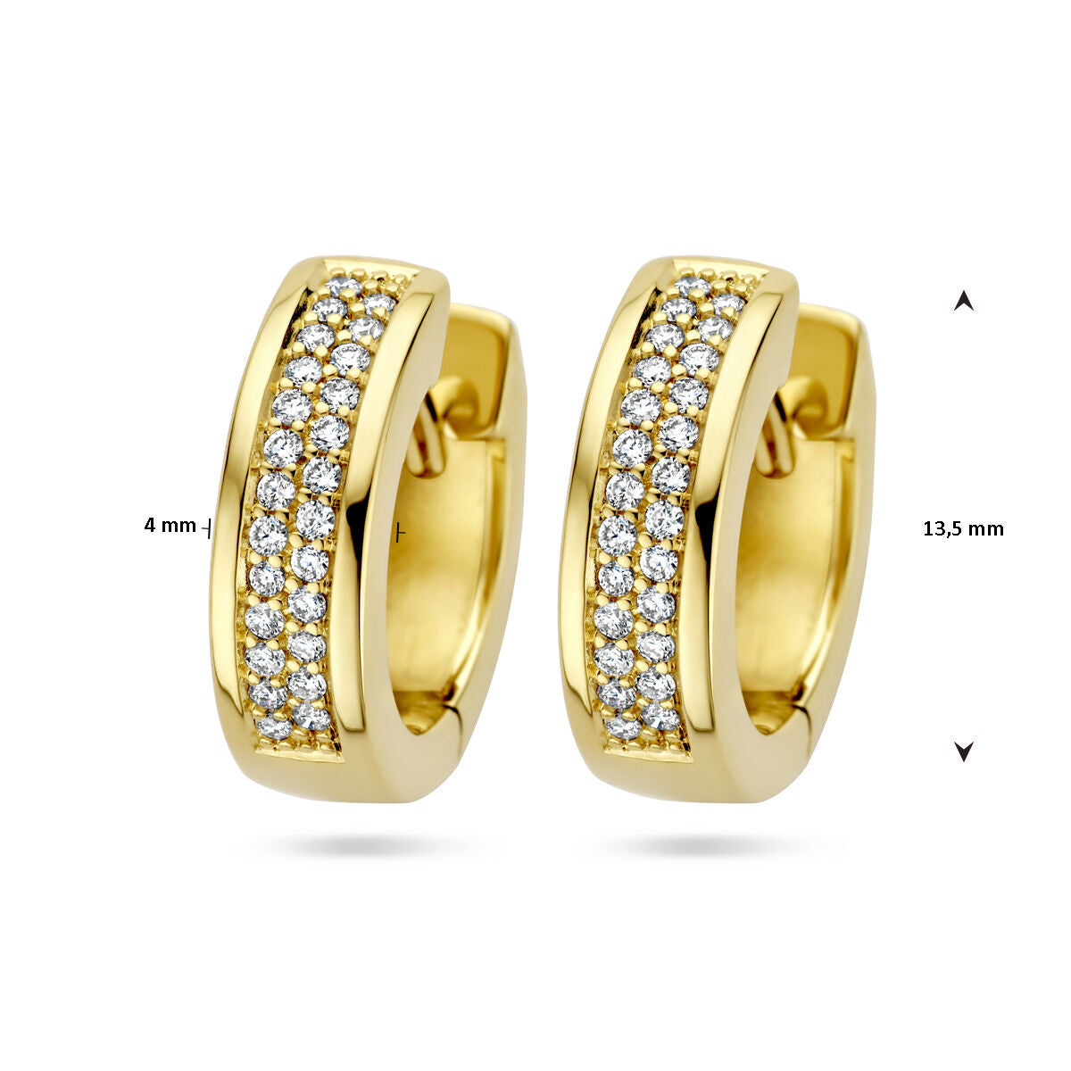 klapoświnki diament 0.25ct (2x0.125ct) h si 14K żółte złoto