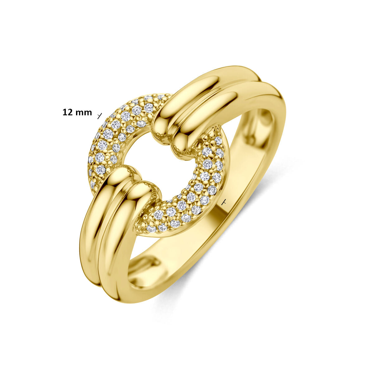 Pierścionek damski ze złota z diamentem – 14k żółte złoto