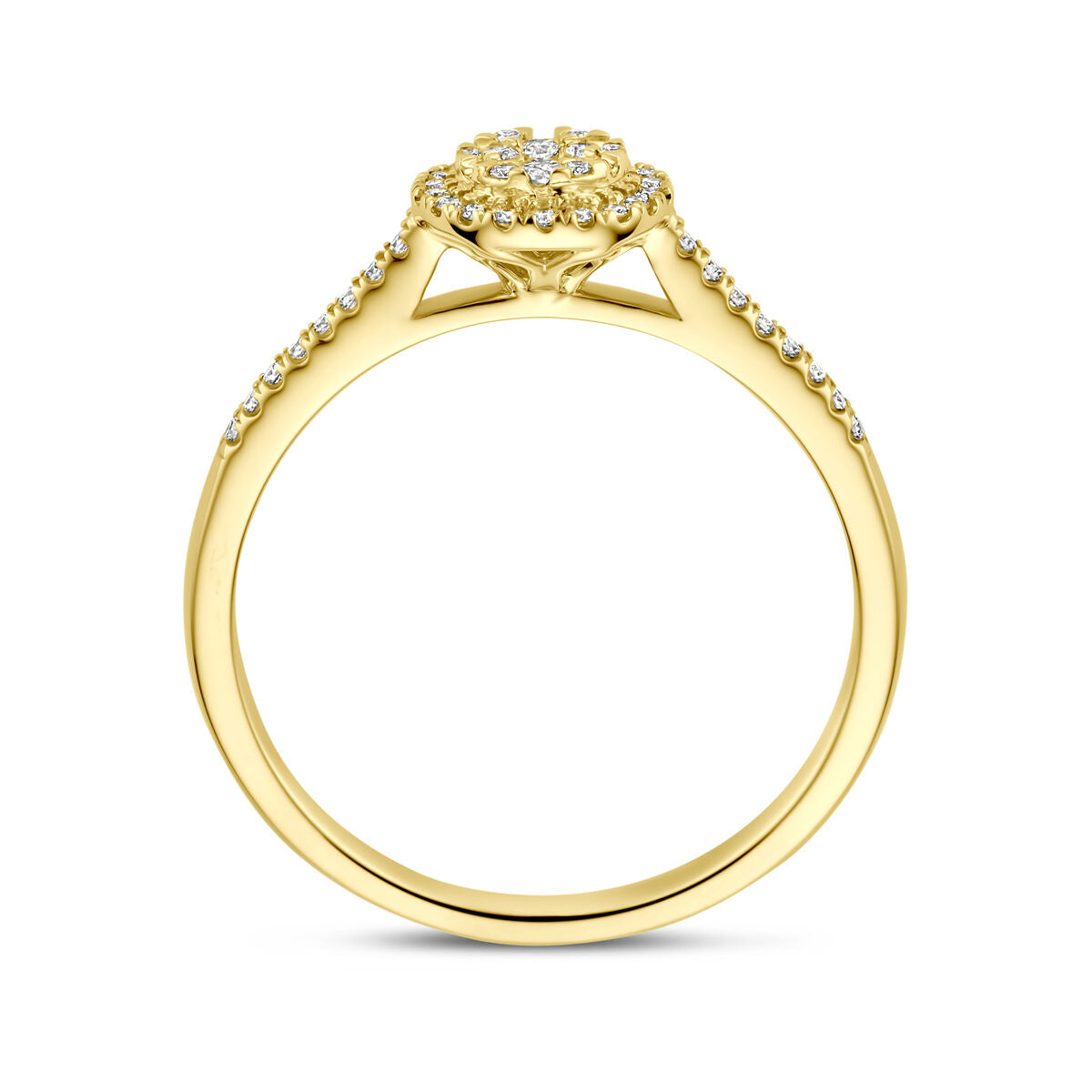 pierścionek diament 0.19ct h si 14K żółte złoto