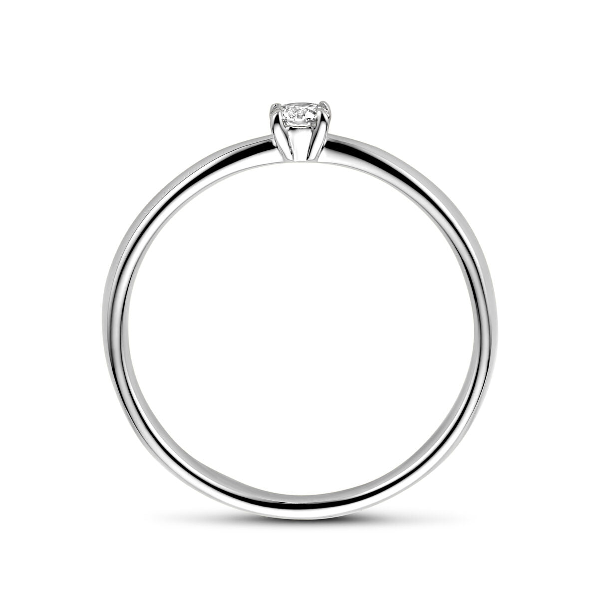 pierścionek z diamentem 0.10ct h si 14K białe złoto
