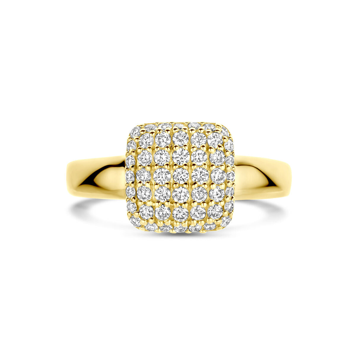 14k żółte złoto damski pierścionek z 0.50ct diamentem hodowanym w laboratorium