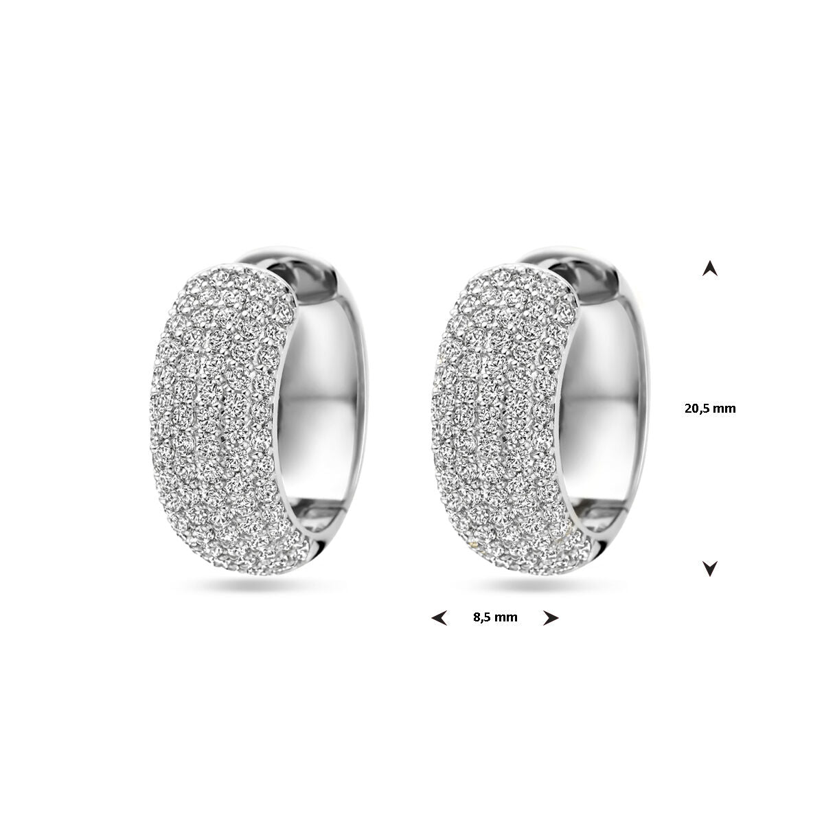 kolczyki koła cyrkonia 20,5 mm srebro rodowane