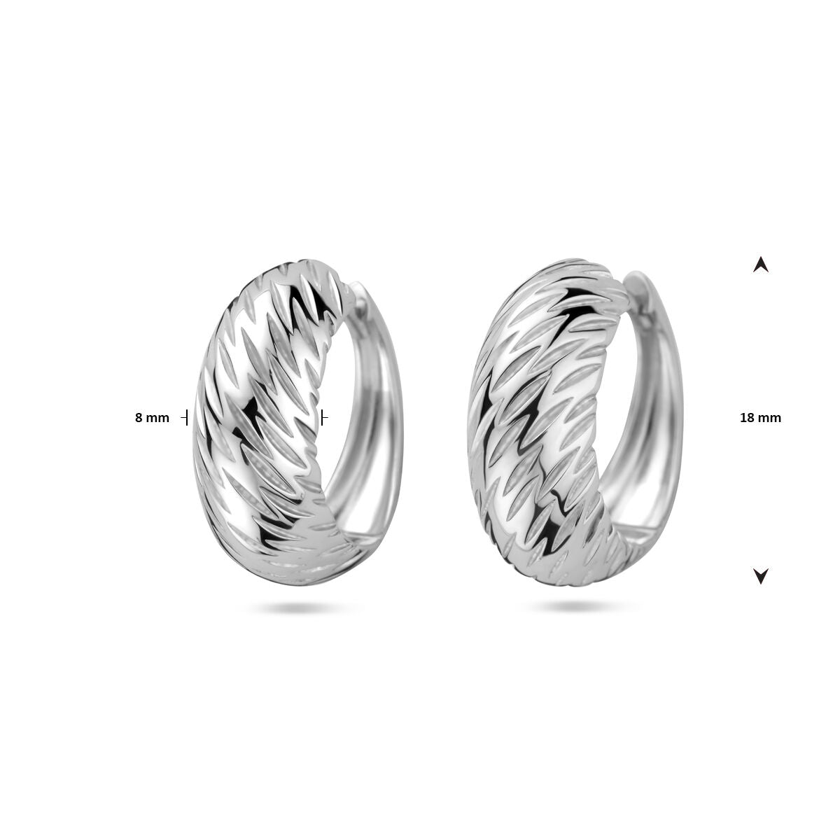 klapoświnki poli/mat 18 mm srebro rodowane