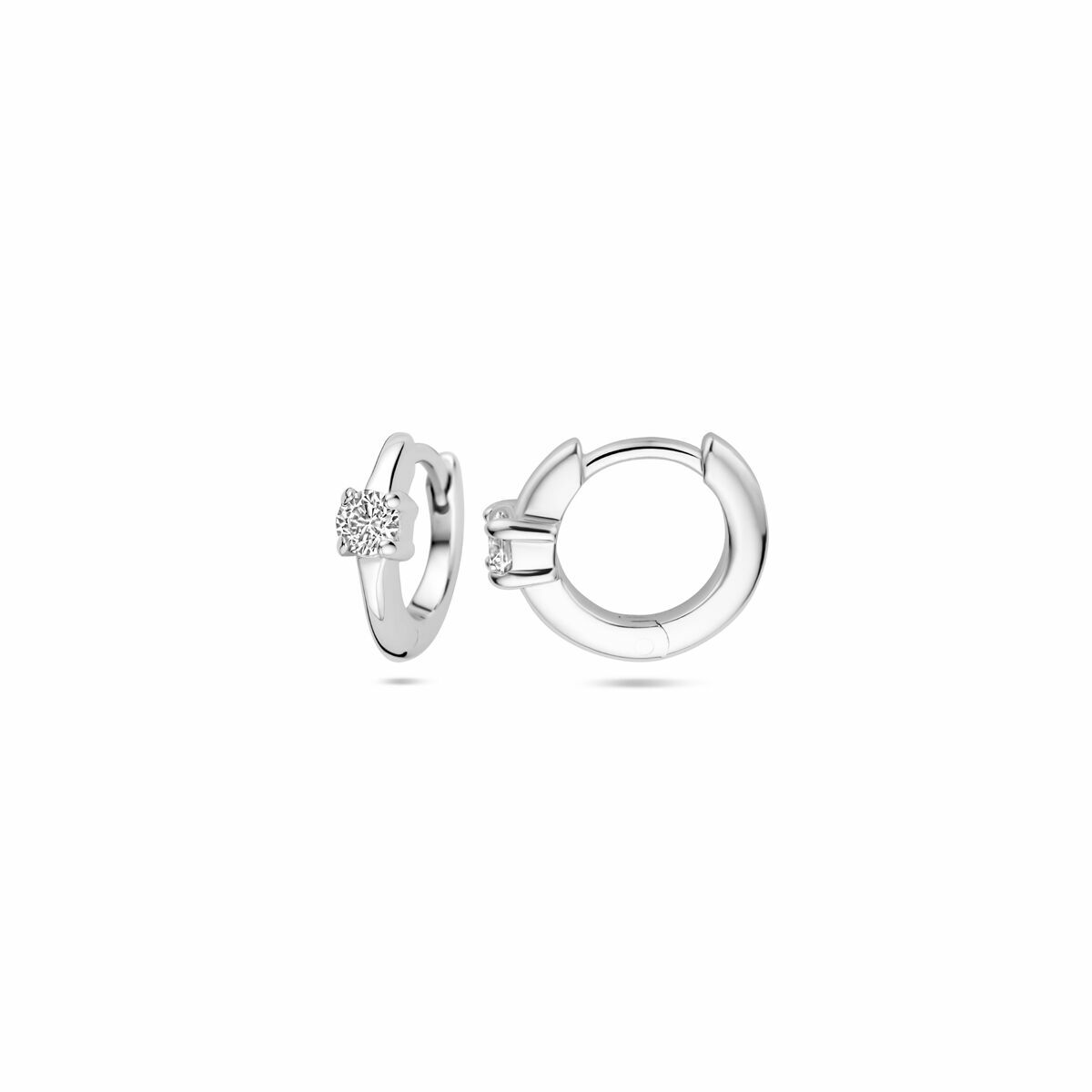 klapo kolczyki cyrkonia 10 mm srebro rodowane