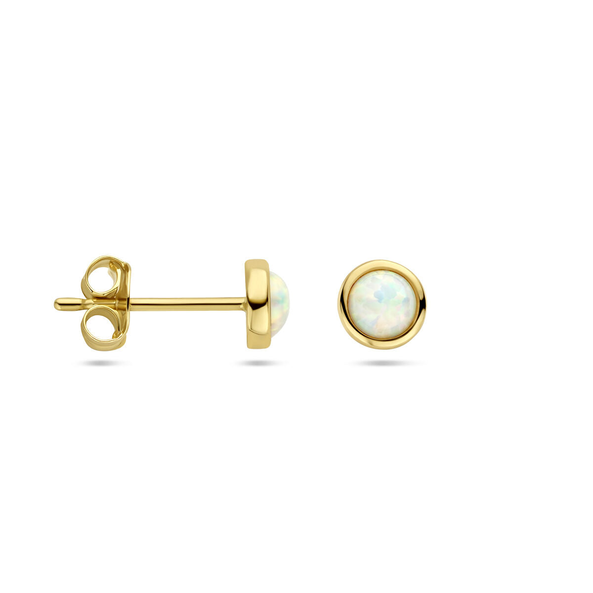 kolczyki wkrętki opal 14K żółte złoto