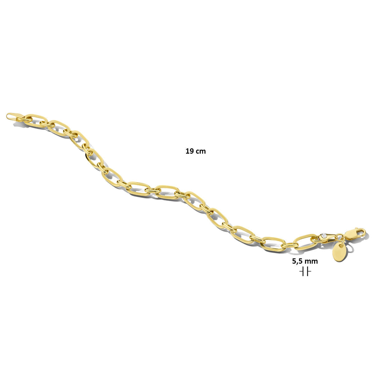 bransoletka kotwica 5,5 mm 19 cm Złotego (żółte złoto z srebrnym rdzeniem)