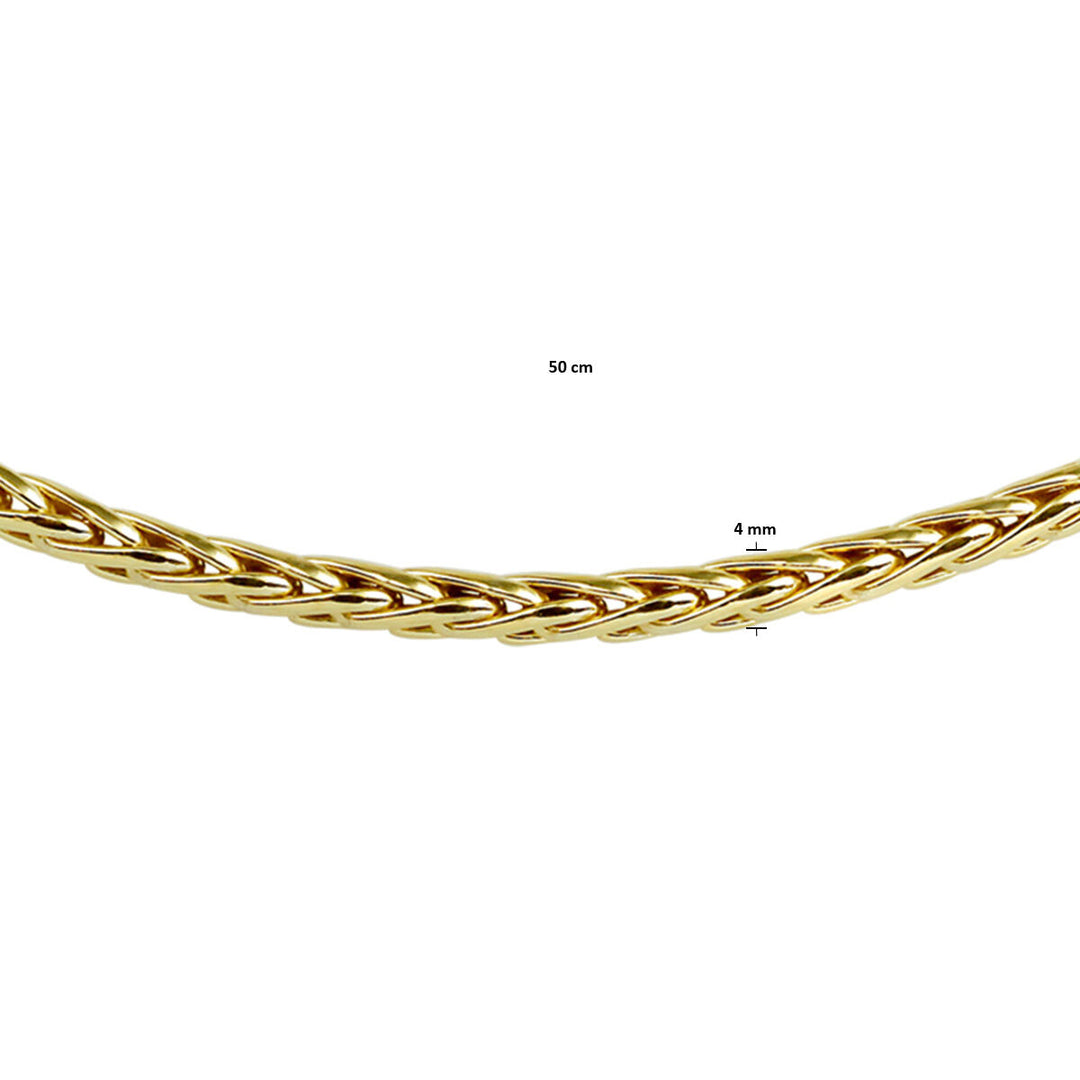 collier vossestaart 4,0 mm Zilgold (geelgoud met zilverkern)