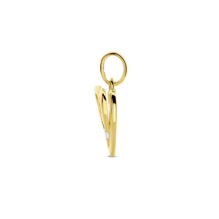 hanger hartje zirkonia 14K geelgoud