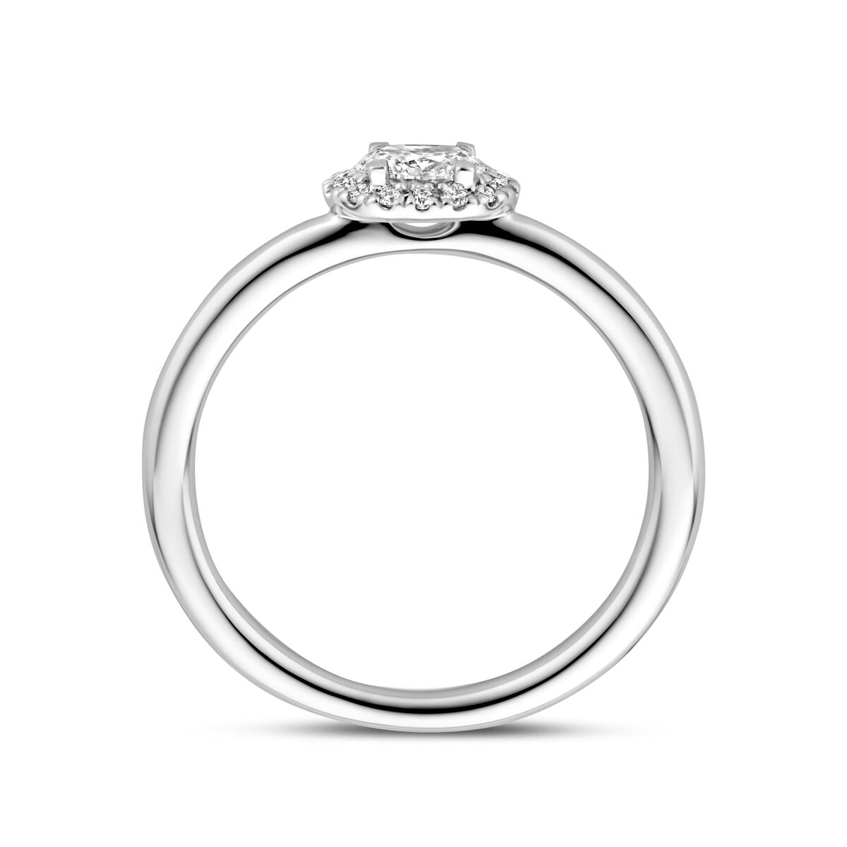 pierścionek diament 0.24ct h si 14K białe złoto